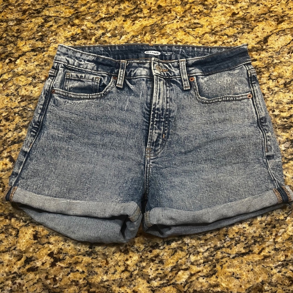 Old Navy OG Short High Rise Denim Jean Shorts Acid Wash Blue Women Size 10